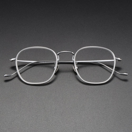 Acetate & Titanium Eyeglasses LE1067_Clear - Silver