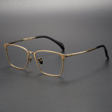 Rectangle Titanium Eyeglasses LE0045_Gold
