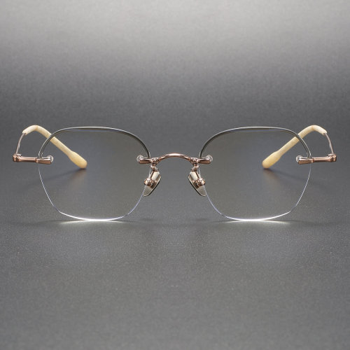 Titanium Eyeglasses LE1066_Rose Gold - Silver