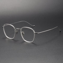 Acetate & Titanium Eyeglasses LE1067_Clear - Silver