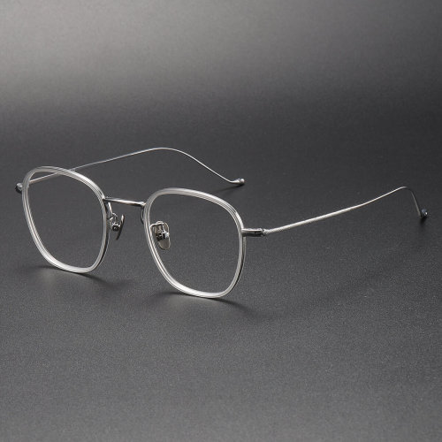 Acetate & Titanium Eyeglasses LE1067_Clear - Silver
