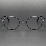 Oval  titanium Eyeglasses LE0049_Gray - Tortoise