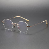 Titanium Eyeglasses LE1066_Rose Gold - Silver