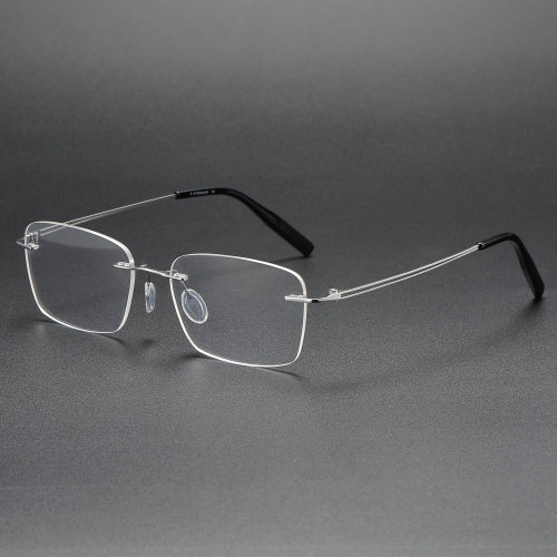 Rimless Titanium Glasses LE1317_Silver