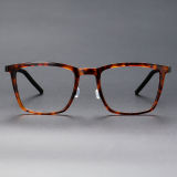 Square Acetate & Titanium Glasses LE1304_Tortoise Front View
