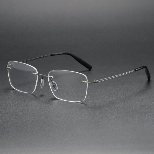 Rimless Titanium Glasses LE1317_Gunmetal
