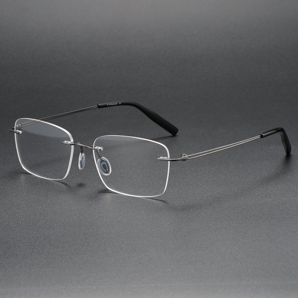 Rimless Titanium Glasses LE1317_Gunmetal