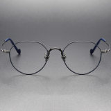 Geometric Titanium Eyeglasses _Gun - Blue