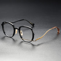 Acetate & Titanium Eyeglasses LE0431_Black - Gold
