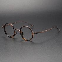 Acetate & Titanium Eyeglasses LE1054_Tortoise - Bronze