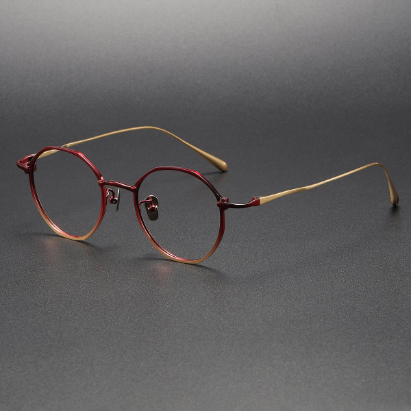Titanium Eyeglasses LE1048_Red - Gold