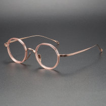 Acetate & Titanium Eyeglasses LE1054_Clear Pink - Rose Gold Acetate & Titanium Eyeglasses LE1054_Clear Pink - Rose Gold