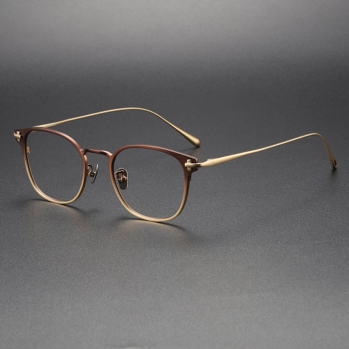 Titanium Eyeglasses LE1035_Brown - Gold