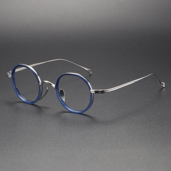 Acetate & Titanium Eyeglasses LE1054_Clear Blue - Silver