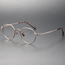 Geometric Titanium Eyeglasses LE0034_Rose Gold