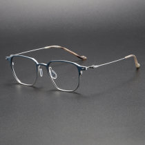 Titanium Eyeglasses LE1041_Blue - Silver Titanium Eyeglasses LE1041_Blue - Silver