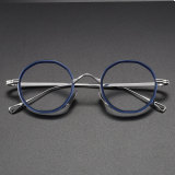 Acetate & Titanium Eyeglasses LE1054_Clear Blue - Silver