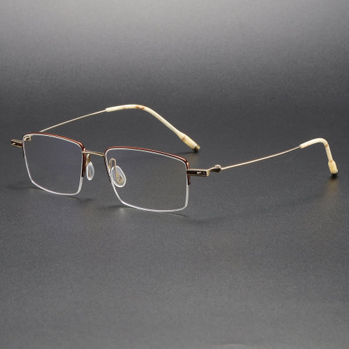 Titanium Eyeglasses LE1061_Brown - Gold