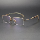 Horn & Titanium Eyeglasses LE1042_Gold