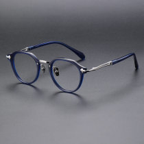 Acetate & Titanium Eyeglasses LE1040_Clear Blue - Silver