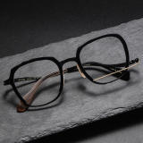 Acetate & Titanium Eyeglasses LE0431_Black - Gold