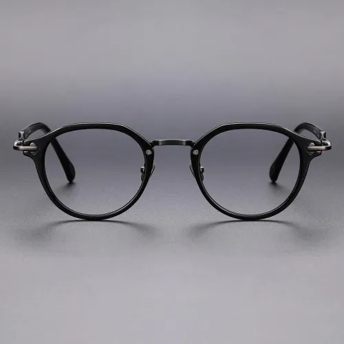 Acetate & Titanium Eyeglasses LE1040_Black - Gunmetal