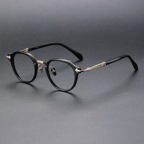 Acetate & Titanium Eyeglasses LE1040_Black - Gold