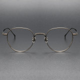 Round Titanium Eyeglasses LE0042_Bronze