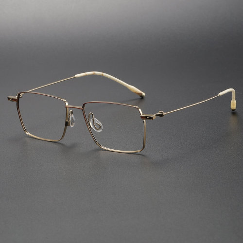 Titanium Eyeglasses LE1009_Brown - Gold