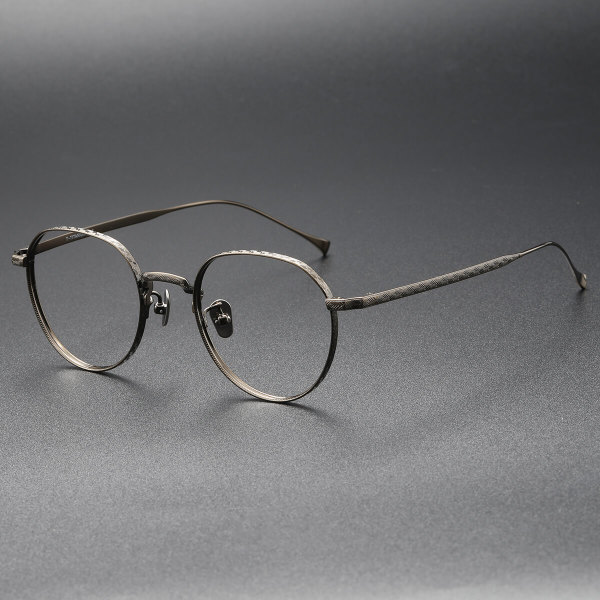 Round Titanium Eyeglasses LE0042_Bronze