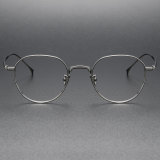 Round Titanium Eyeglasses LE0042_Gun Color