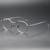 Round Titanium Eyeglasses LE0042_Silver