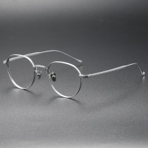 Round Titanium Eyeglasses LE0042_Silver