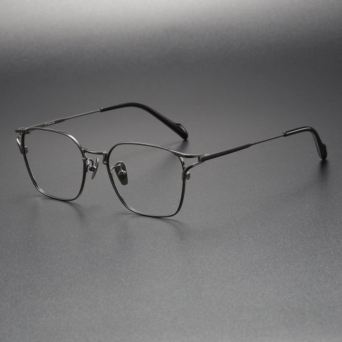 Square Titanium Eyeglasses LE1021_Black - Gunmetal
