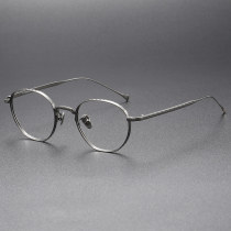 Round Titanium Eyeglasses LE0040_Gun Color