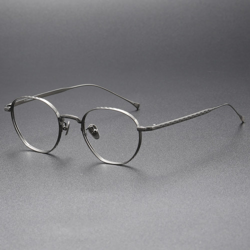 Round Titanium Eyeglasses LE0040_Gun Color