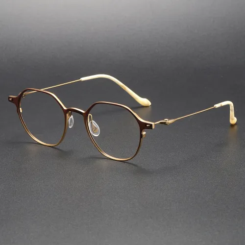 Titanium Eyeglasses LE1008_Brown - Gold