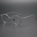 Oval Titanium Eyeglasses LE0041_Silver
