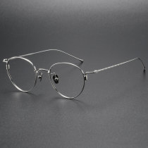 Oval Titanium Eyeglasses LE0041_Silver