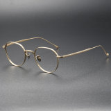 Round Titanium Eyeglasses LE0042_Gold