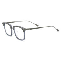 Acetate & Titanium Eyeglasses LE0683_Gray Black