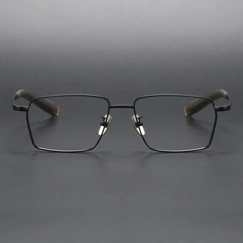 Square Titanium Eyeglasses LE0021_Black