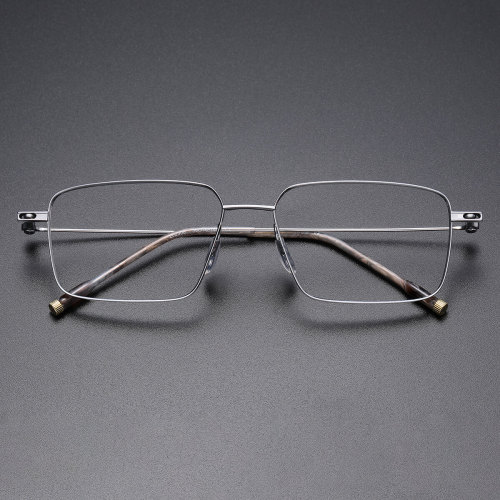 Square Titanium Eyeglasses LE1015_Silver