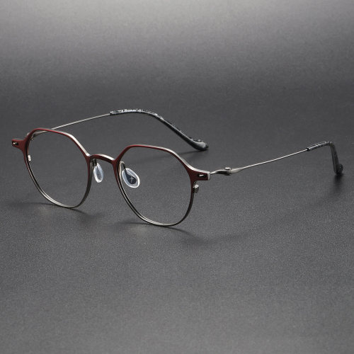 Titanium Eyeglasses LE1008_Red - Gunmetal