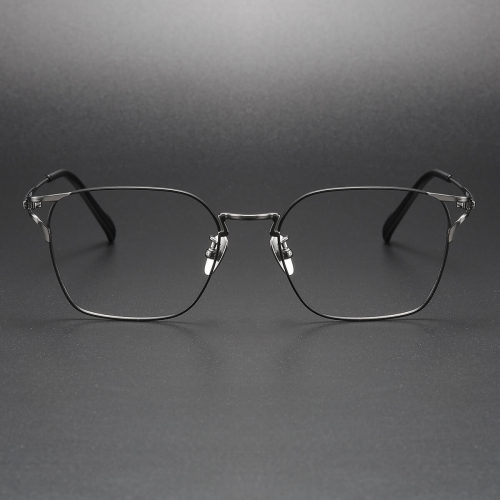 Square Titanium Eyeglasses LE1021_Black - Gunmetal