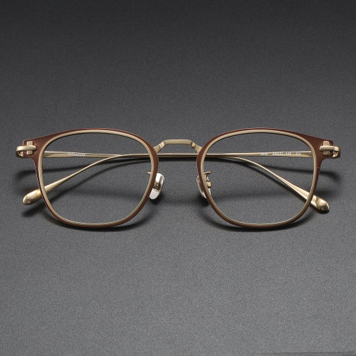 Titanium Eyeglasses LE1005_Brown - Gold