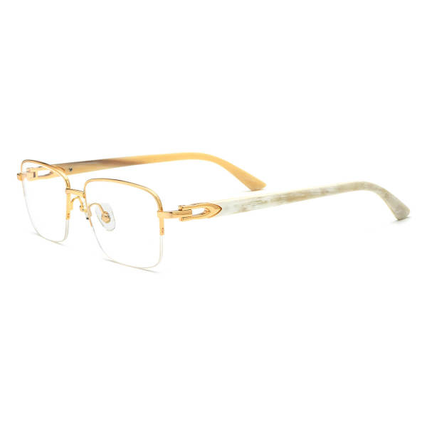 Metal & Horn Eyeglasses LE0706_White Horn