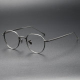Round Titanium Eyeglasses LE0042_Gun Color