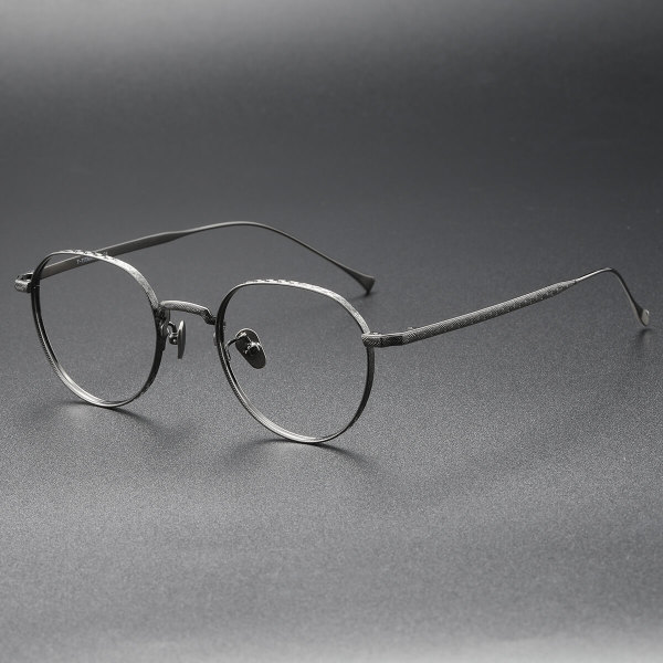 Round Titanium Eyeglasses LE0042_Gun Color