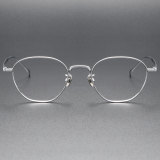 Round Titanium Eyeglasses LE0040_Silver